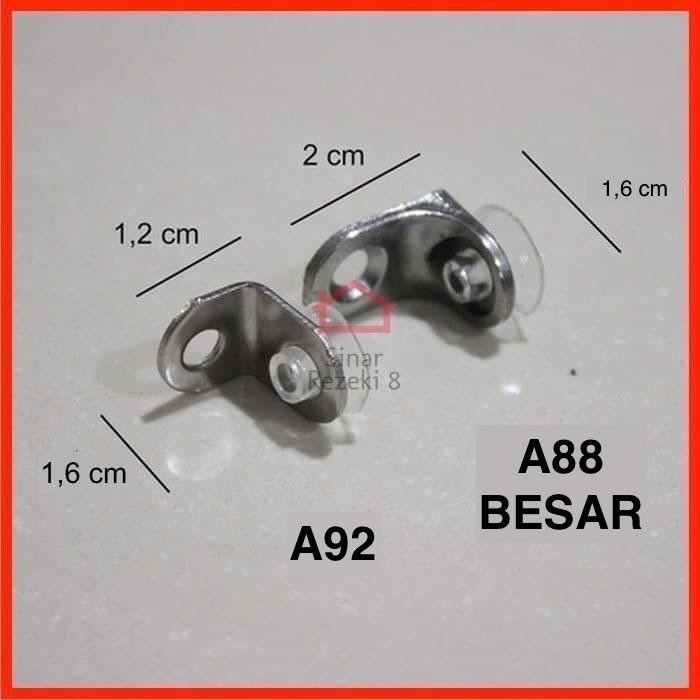 Ambalan Kayu Kaca Siku Penyangga Rak Tatakan Sudut Oval Bracket All