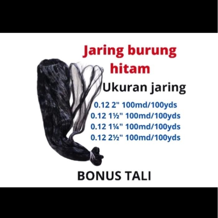 jaring burung senar 0.12 BONUS TALI jaring perangkap burung warna hitam