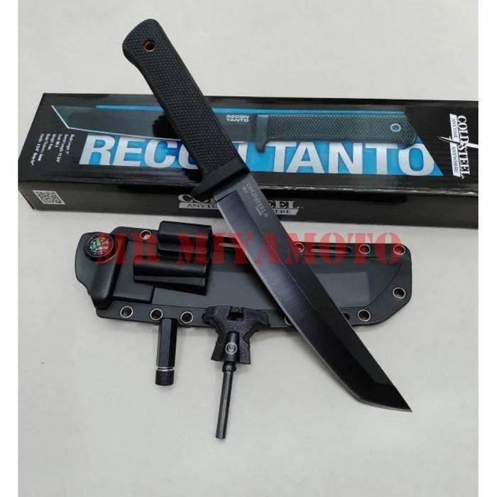 Pisau Camping Cold Steel Tanto Recon Tactical / Berburu / Survival Kit Pasti Ori