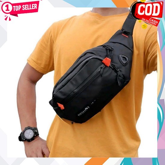 Grosir Tas Selempang Slepang Slimpang Waistbag Wesbek Bahu Pinggang Pria Cowok Keren Kekinian Bahan 