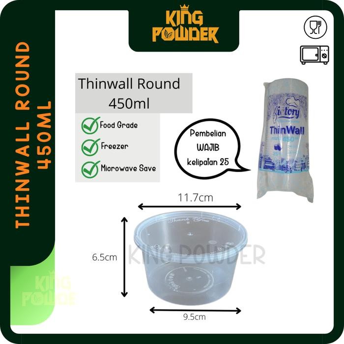 THINWALL ROUND 450ML / THINWALL BULAT 450 ML TEMPAT MAKAN BULAT
