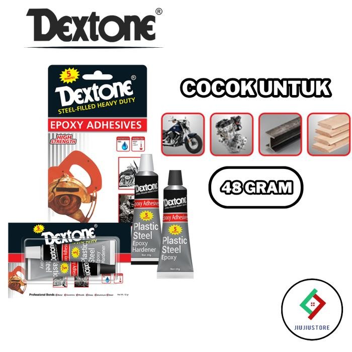 LEM BESI DEXTONE 5 MENIT - LEM DEXTONE PLASTIK STEEL EPOXY #243
