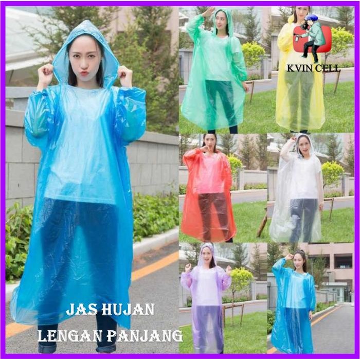 Jas Hujan Plastik / Jas Hujan Pria / Jas Hujan Wanita Transparan