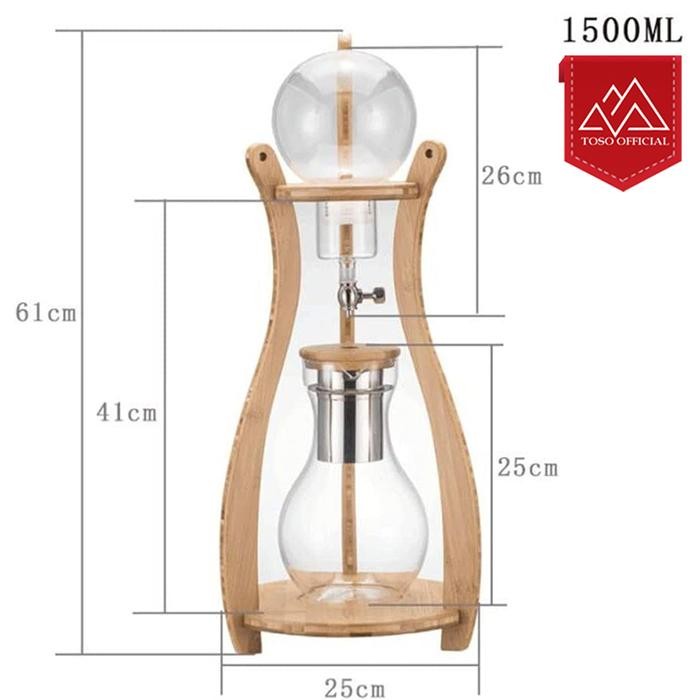 COLD BREW TOWER ICE DRIP COFFEE COLD DRIP BALL WOOD STAND 1500ML