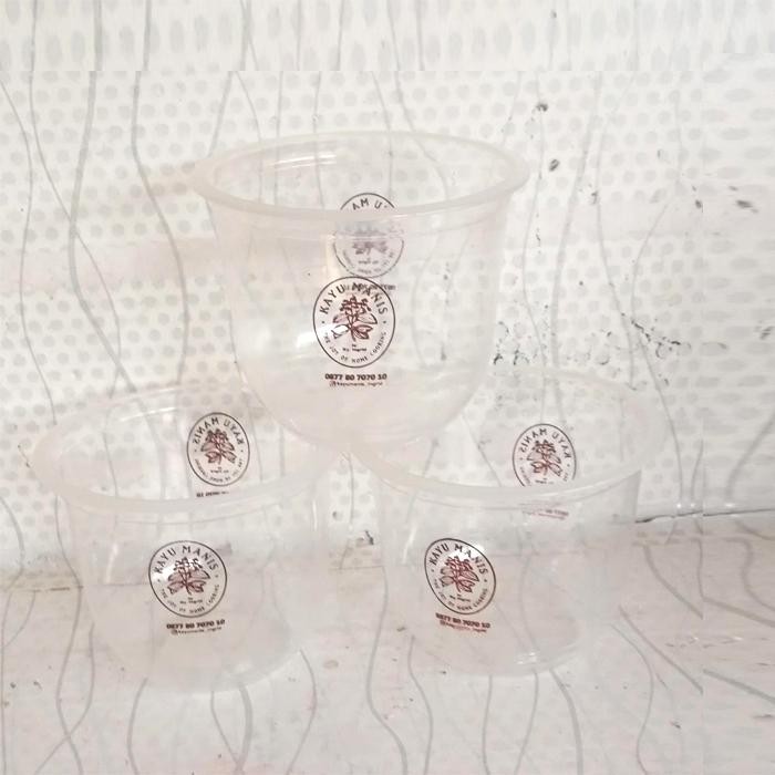 Gelas Cup Plastik 10oz Oval Sablon Custom Logo
