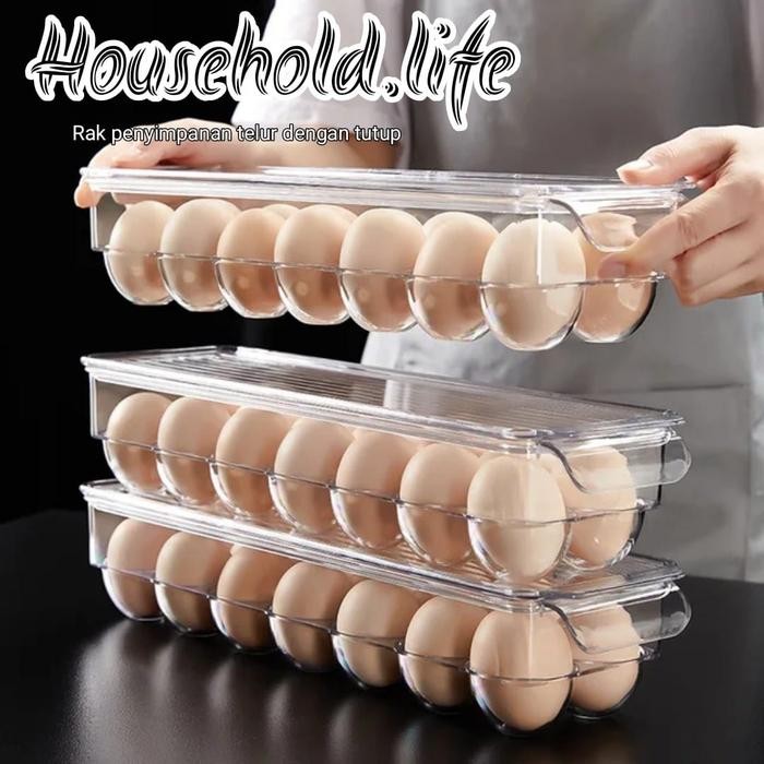 (Expert) Rak Telur Kotak Penyimpanan Telur Acrylic / Rak Telur / Egg Box / Wadah Simpan Telur
