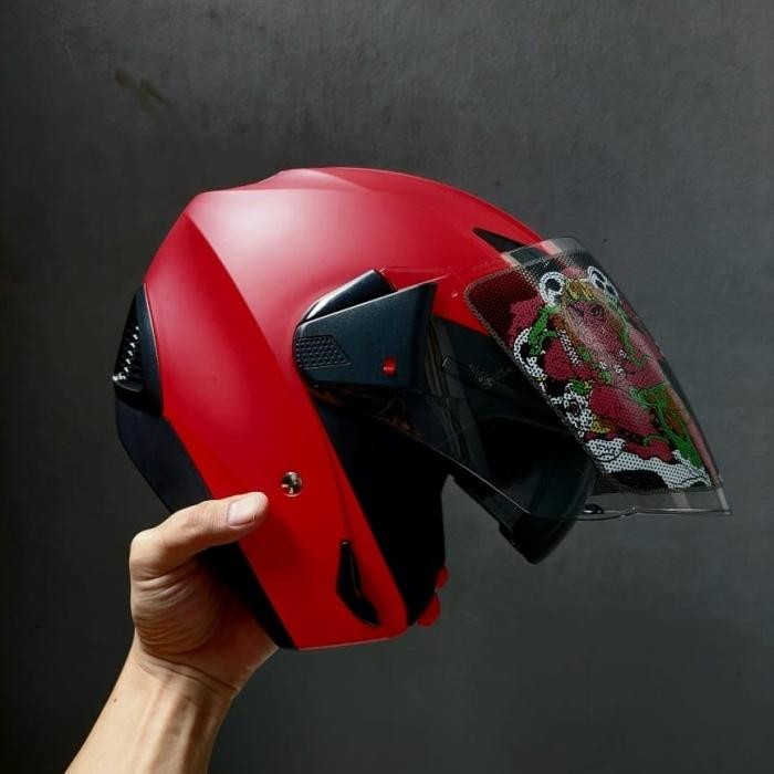 Zeus 611C MATT DRED MODULAR HELMET