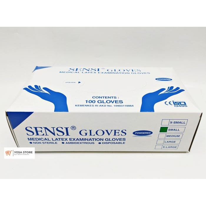New SENSI GLOVES Handscoon Medical Latex Examination Gloves 100's Size S