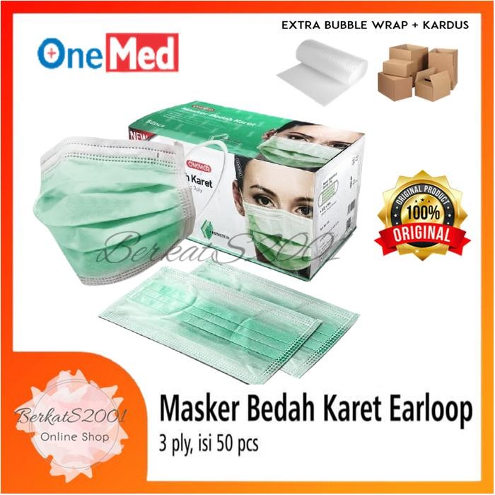 New Masker Earloop ONEMED / Masker Earloop Medis 3ply - 50pcs ( EARLOOP )