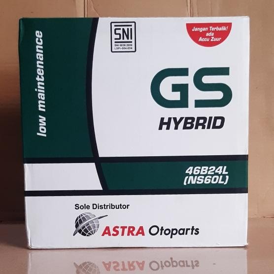 Aki Mobil Suzuki Ertiga, Baleno Gs Astra Hybrid Ns60L Aki Basah