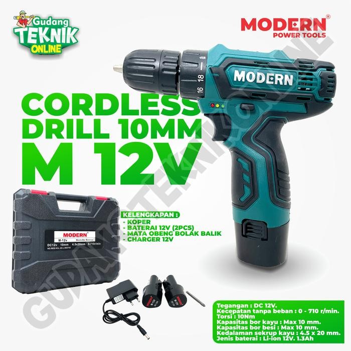 Modern M-12V / Mesin Bor Baterai Modern M12 V / Cordless Drill Modern