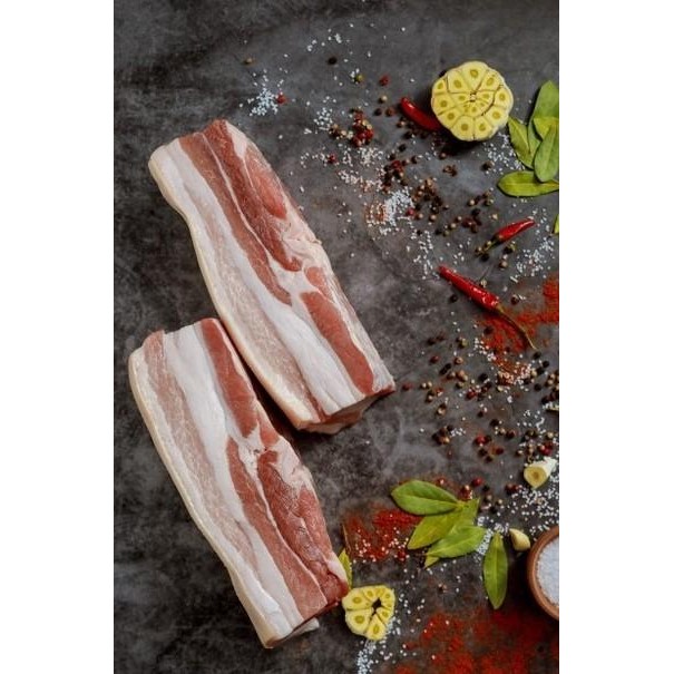 B2B2Lansungkirim- Samcan / Pork Belly / Daging Babi 5 Lapis Kualitas Super Berat 1 Kg