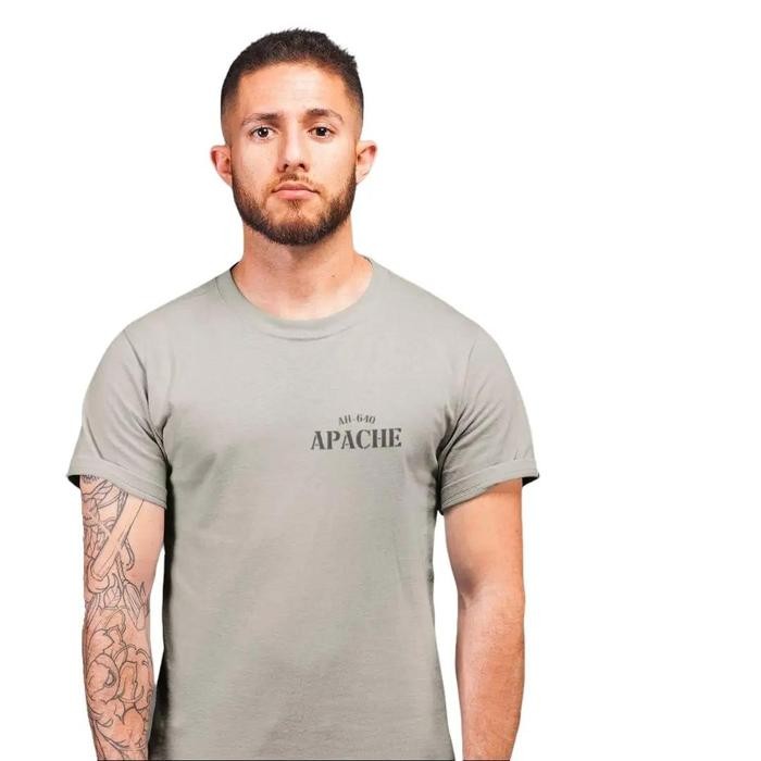 Kaos Vintage Retro Apache Military Helicopter Sand