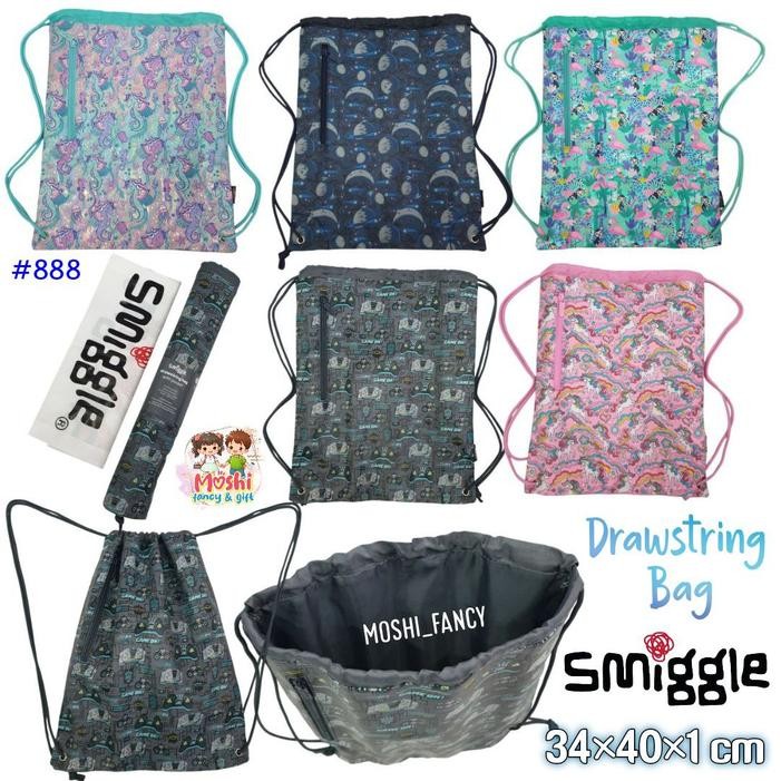 ASLI Tas Smiggle Drawstring / Tas Smiggle Serut Renang Sport Les / Tas Smiggle Serut Anak Perempuan