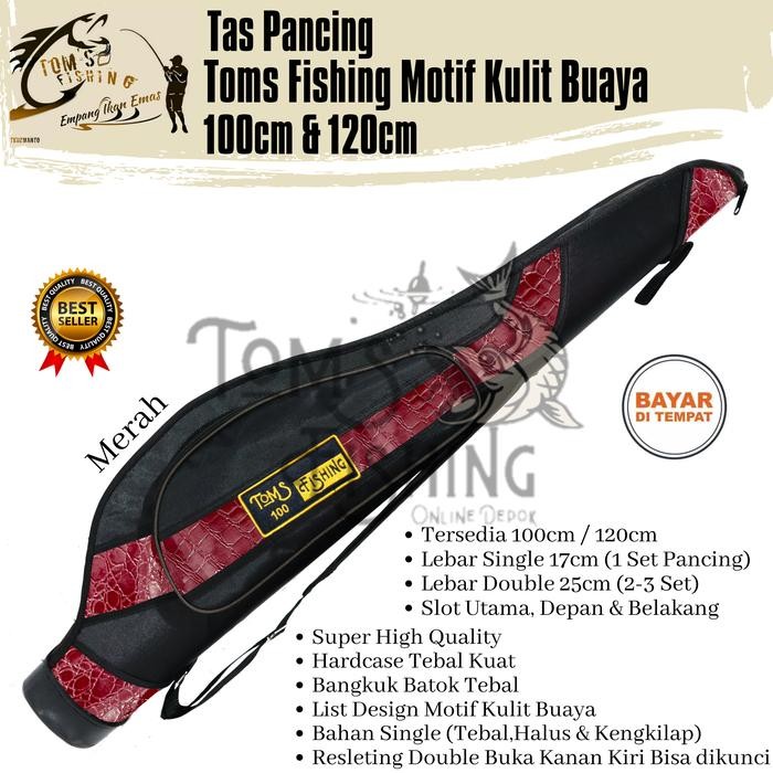 DUniaPancingan- Tas Pancing Toms Fishing Motif Kulit Buaya Hardcase Batok Mangkok 100Cm/120Cm (Super