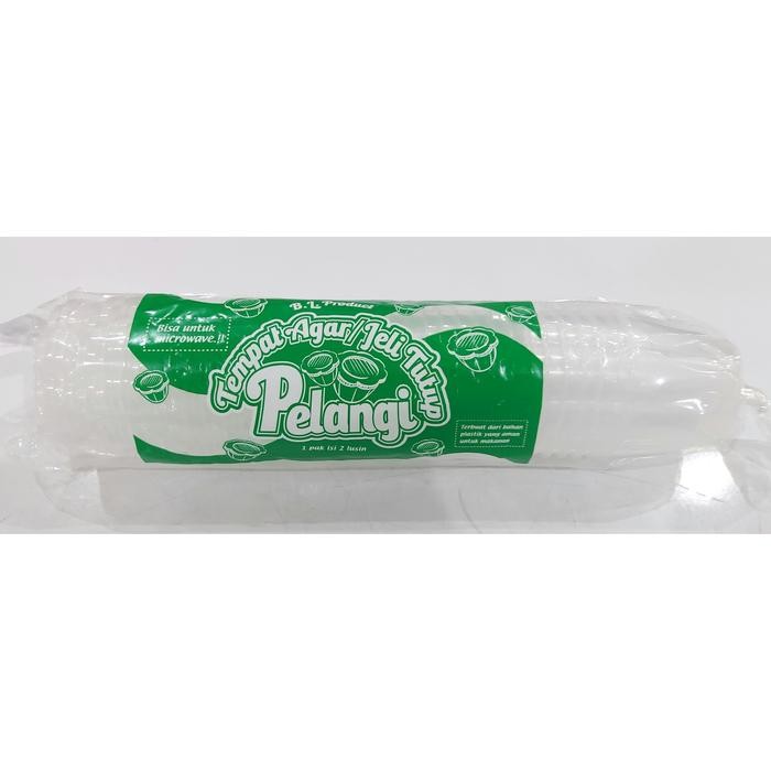 HariPromo- Cup Puding Pelangi Kecil + Tutup - Gelas Agar Jelly Bunga Slop 24 Pcs