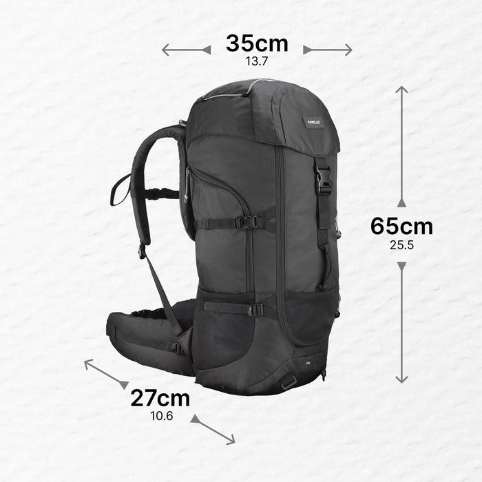 PROMO Decathlon FORCLAZ Ransel Travel 50 L - Hitam - 8735043