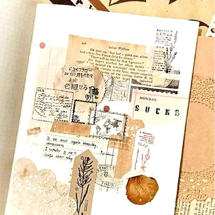 zk4z- Mini Vintage Jurnal Kit Set 40Pcs