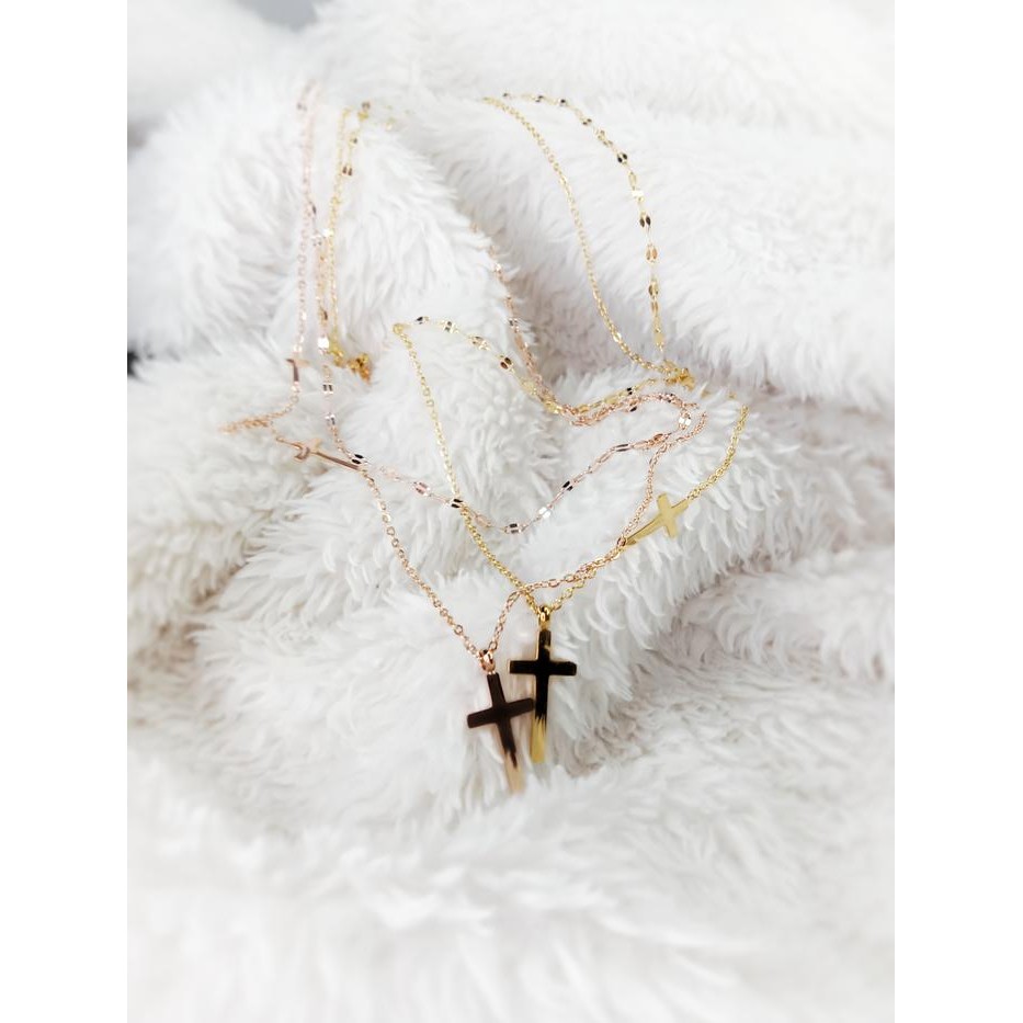 Kalung Salib Wanita 2 Layer