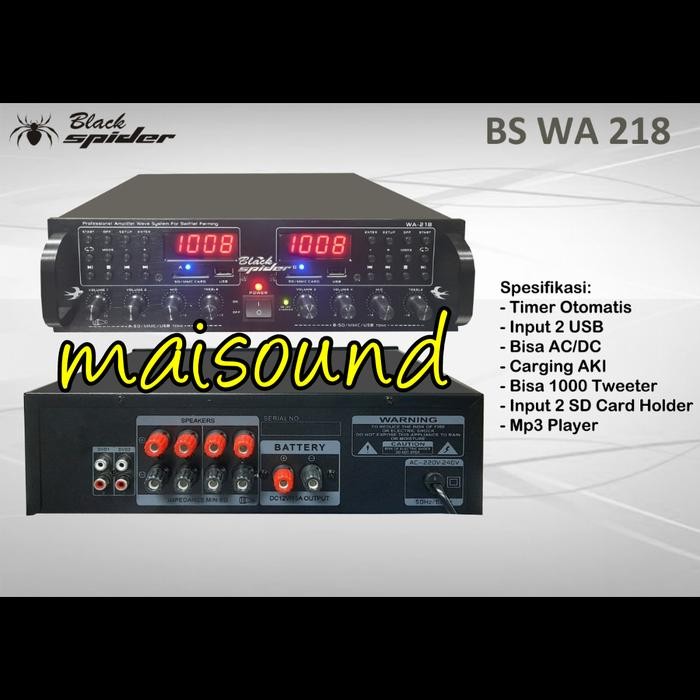 Gercep Amplifier Black Spider Bs Wa 218 Ampli Walet Blackspider Bs Wa218 Ori Terlariss 
