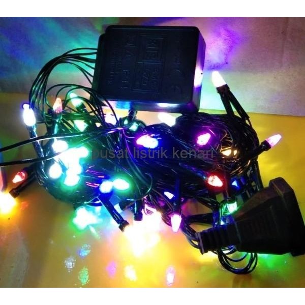 LAMPU TUMBLR/ LAMPU NATAL LED KABEL HITAM RGB 10METER