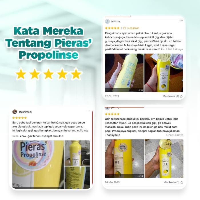 5ops- Pieras Propolinse Sikat Gigi Elektrik Dan 5 Botol Propolinse