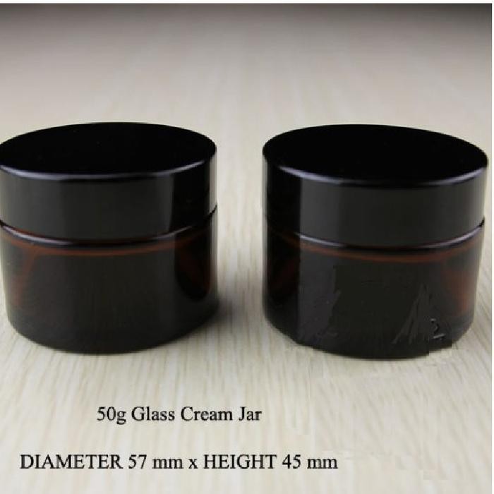 40qv- Jar Amber Glass 50Gr / Botol Jar Pot Cream 50Gr Kaca Amber