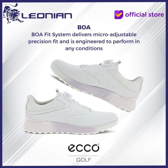Sepatu Golf Ecco Women's Golf S-Three Boa White/Delicacy/White - Sepatu Golf Wanita