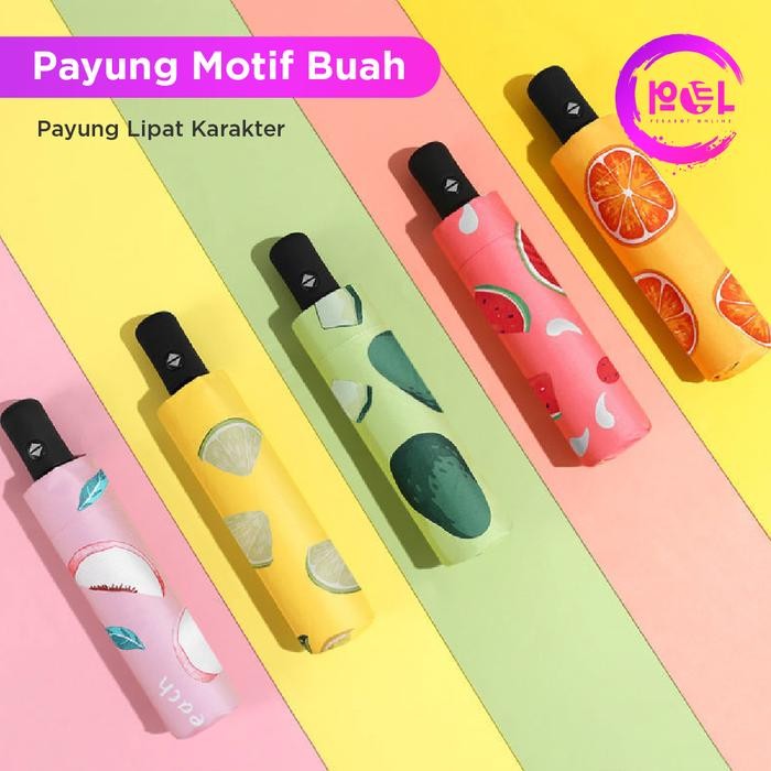 luqd- [Pol] Cod Payung Motif Buah Payung Lipat Payung Karakter Payung Motif