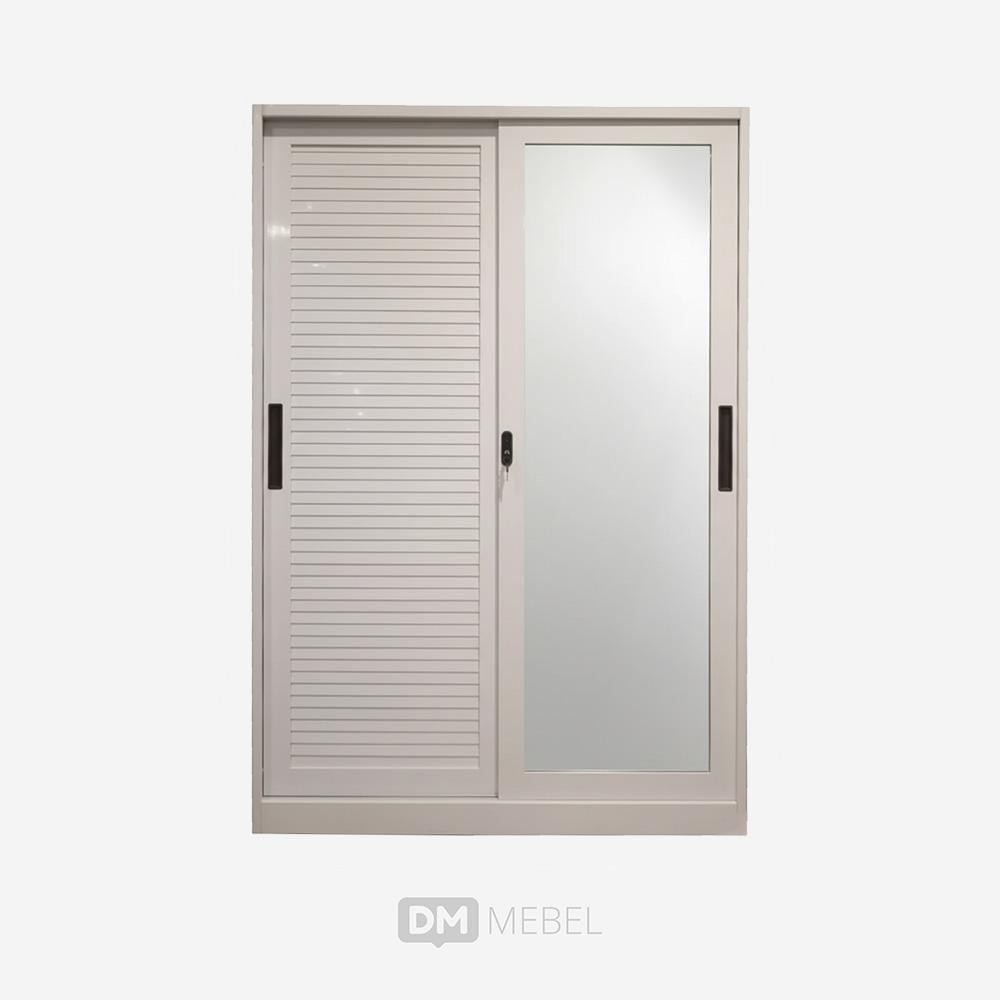 DM Mebel Lemari Pakaian Besi P2 Sliding SLST 120 Jalusi Premium Signature