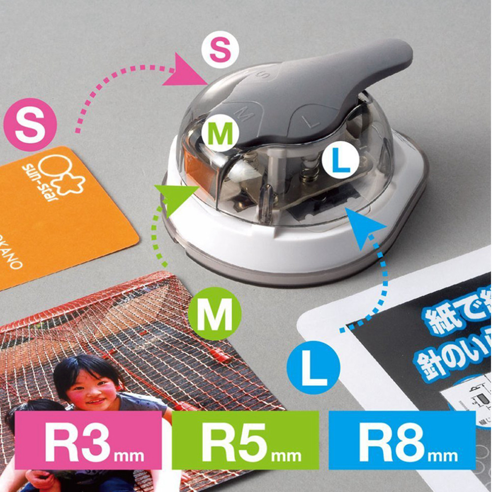 3-in-1 Mini corner trimmer Corner Rounder Punch R3/R5/R8mm Round Corner Trimmer Cutter for Card Phot