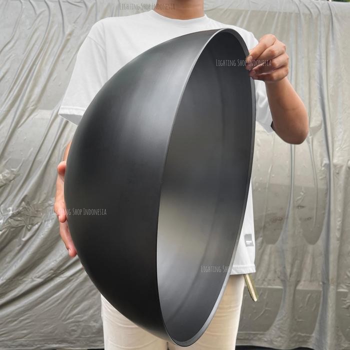 Grosir Lampu Gantung Kap Besar Diameter 50Cm Hitam Hias Industrial Cafe Resto Terlariss 
