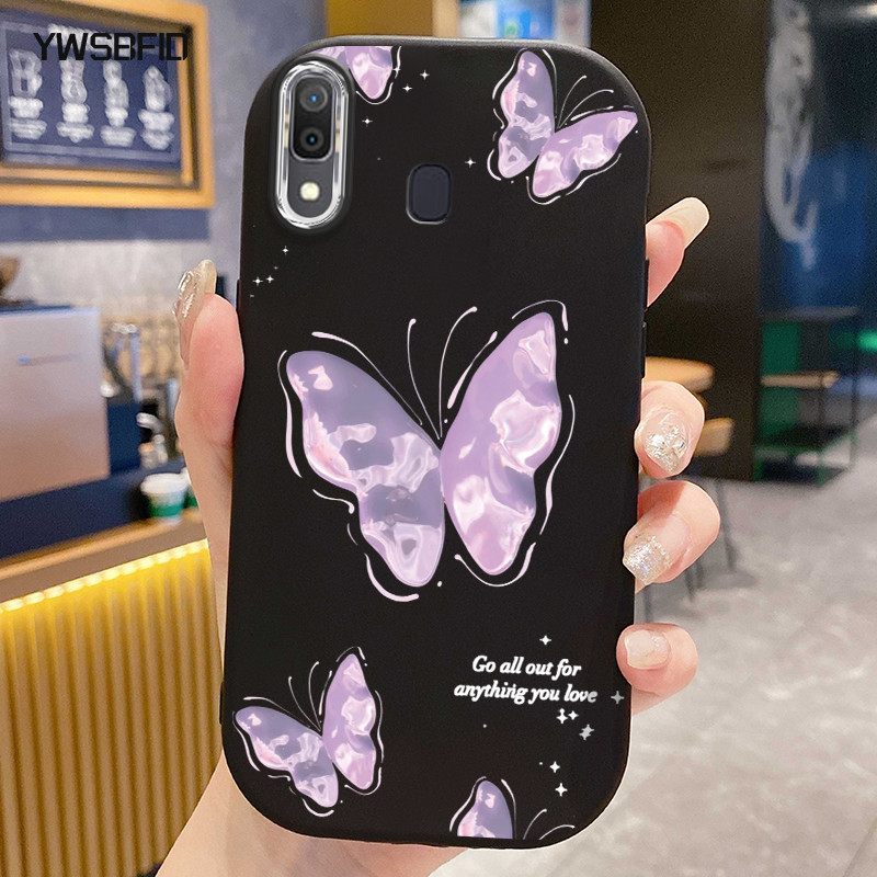 YIWSBFID Casing Hp Untuk Samsung Galaxy A20 A30 M10s Case Casing pola Kupu-kupu dan galaksi Kesing H