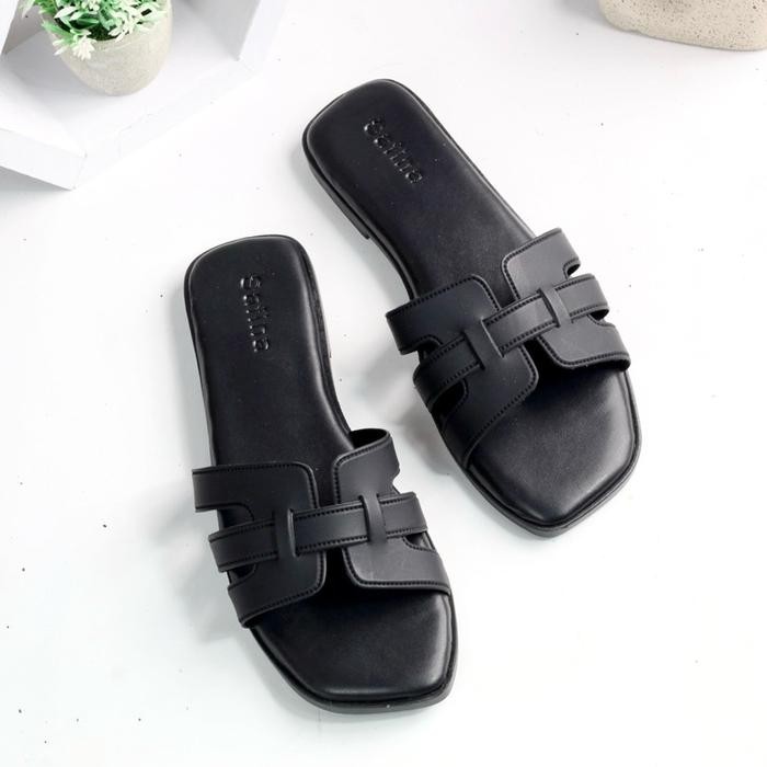 Safina Florence Sandal Wanita Flat Simple Polos Elegan Model Sandal Flat Teplek Terbaru 2025 Shoes