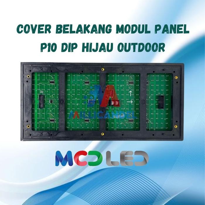 t3g7- Panel Modul Module Led P10 Running Text Dip Hijau Outdoor