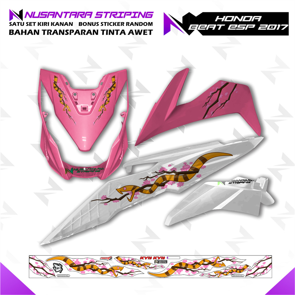 STRIPING TRANSPARAN HONDA BEAT ESP ULAR LIVERY MOSTWANTED