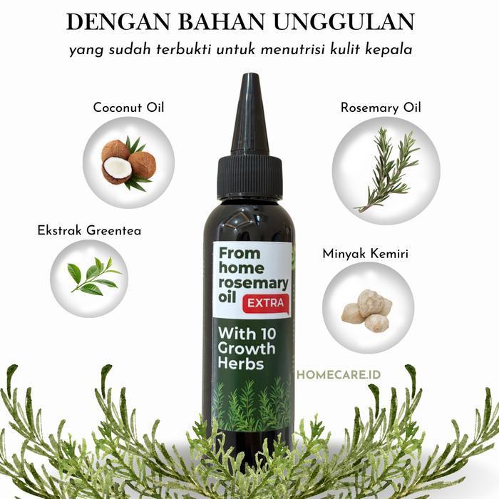 FROM HOME ROSEMARY OIL 100ML ORIGINAL BPOM GARANSI 100% - HERBAL ALAMI ROSEMARU MEMPERBAIKI RAMBUT