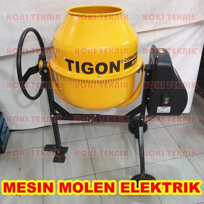 Tigon 120 Liter Mesin Molen Pengaduk Semen Cor Beton Listrik TCM-120L - Packing Kayu