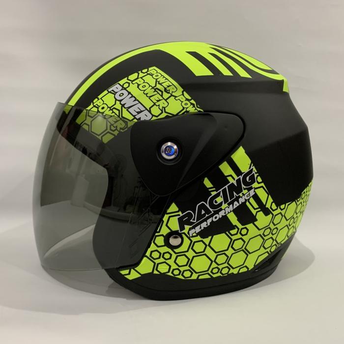 Ready Stok Helm Evo Nouvo Power Racing Kuning Doff Helm Dewasa SNI