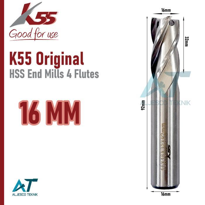 K55 END MILL 16MM 4 FLUTE ENDMILL 16 MM PROMO TERMURAH