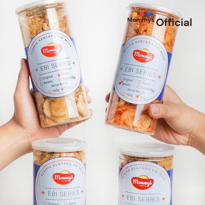 

KERIPIK KENTANG EBI MEDE MOMMY'S BREAKFAST 350G 1100ML NET 280G KEDAP UDARA