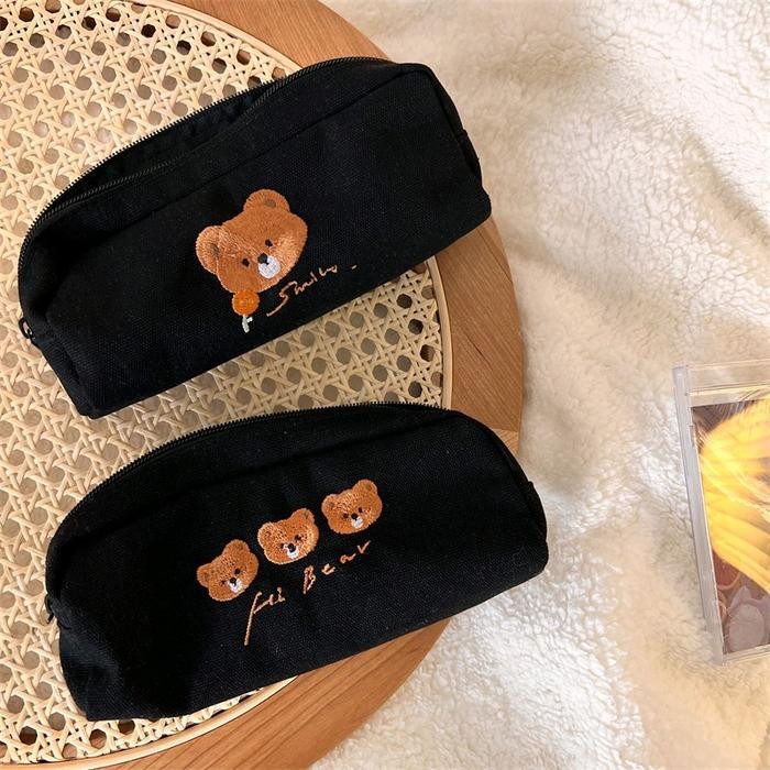 

Pouch Tempat Pensil Tas Kanvas Makeup Dompet Bear Travel Canvas Stationery