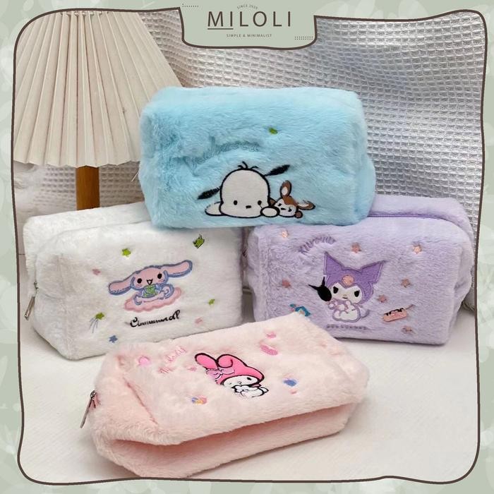 

[MILOLI] Kotak Pensil CARTOON FURRY WORDS MELODI KUROMI Large Capacity Tempat Pensil Resleting