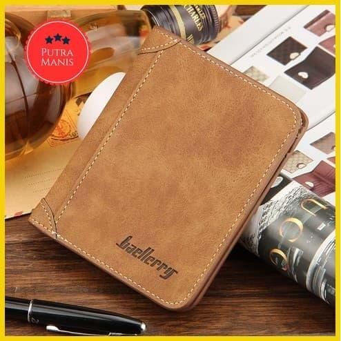 Dompet Kulit PU Pria Baellerry Original dopet Lipat Vertical Berdiri