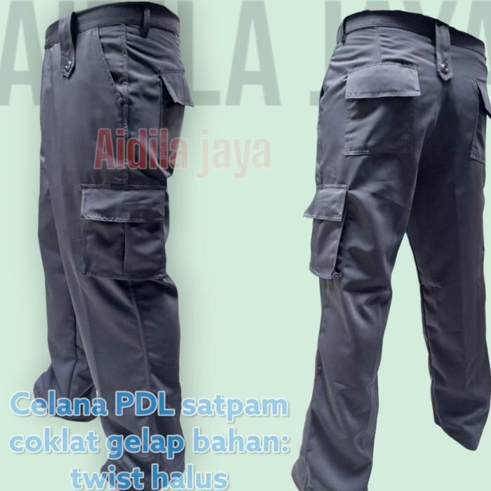 CELANA PDL SATPAM COKLAT TUA BARU BAHAN HALUS TWIST