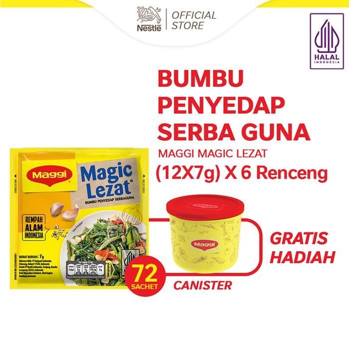 

Pilihan- Maggi Magic Lezat Bumbu Penyedap Serbaguna Sachet 1 Lembar Isi 7G X 72Pcs Free