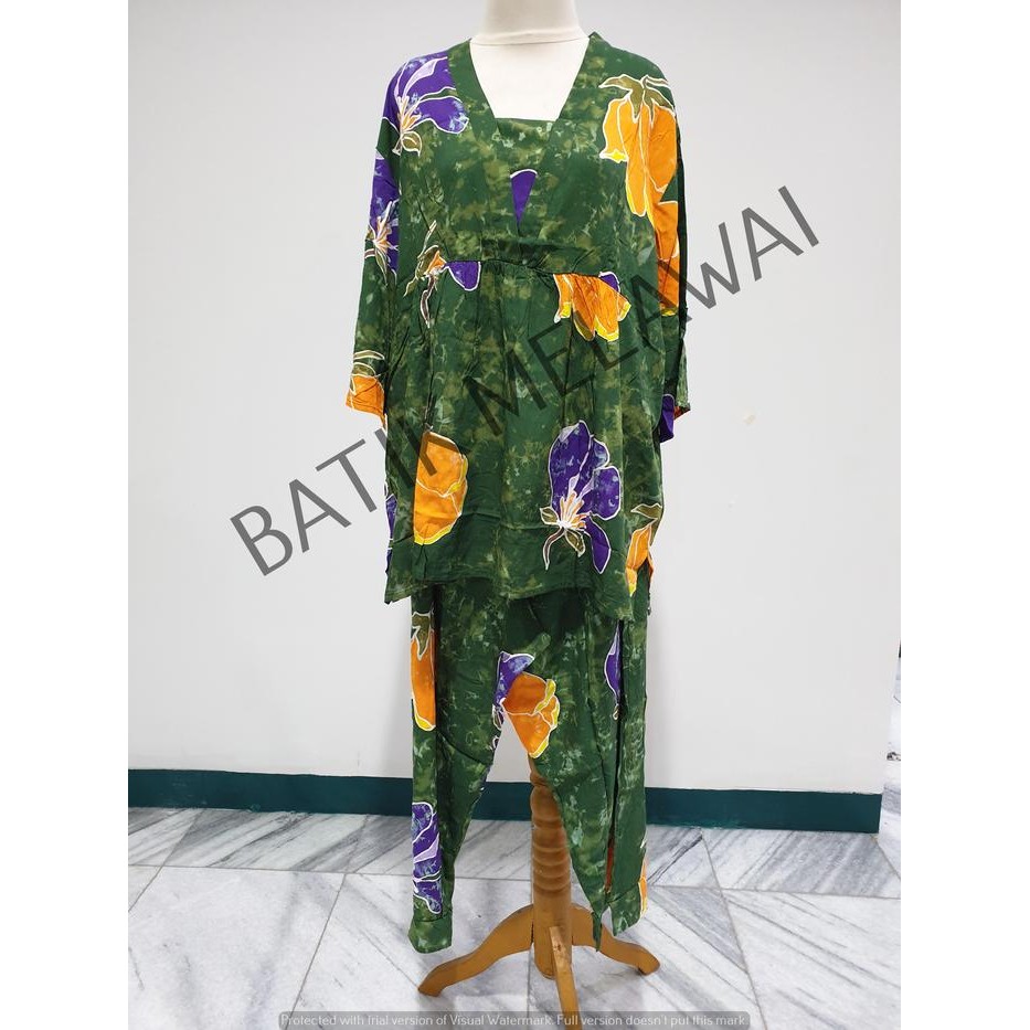 ASLI Setelan Batik PREMIUM SUNAN celana panjang tangan 3/4 XXL L Kimono READY STOCK