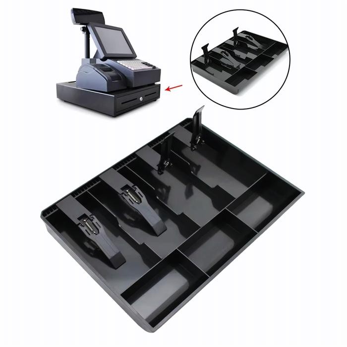 

Laci Kasir Uang 7 Sekat Kotak 4 Slot Uang Kertas 3 Slot Koin Coin Cash Drawer Tray