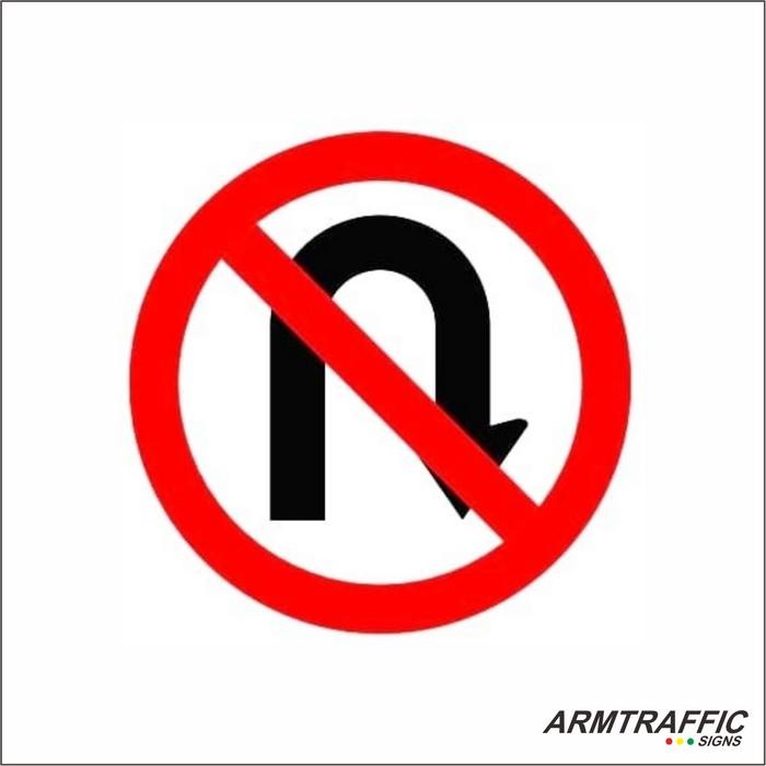 

SIGN TANDA RAMBU DILARANG PUTAR BALIK KANAN 60 CM HITAM