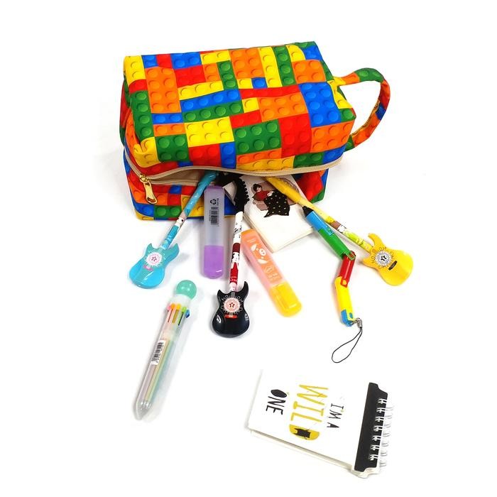 

POUCH KOTAK MOTIF KOTAK HAMPERS ULANG TAHUN TEMPAT PENSIL PENGGEMAR BRICKS